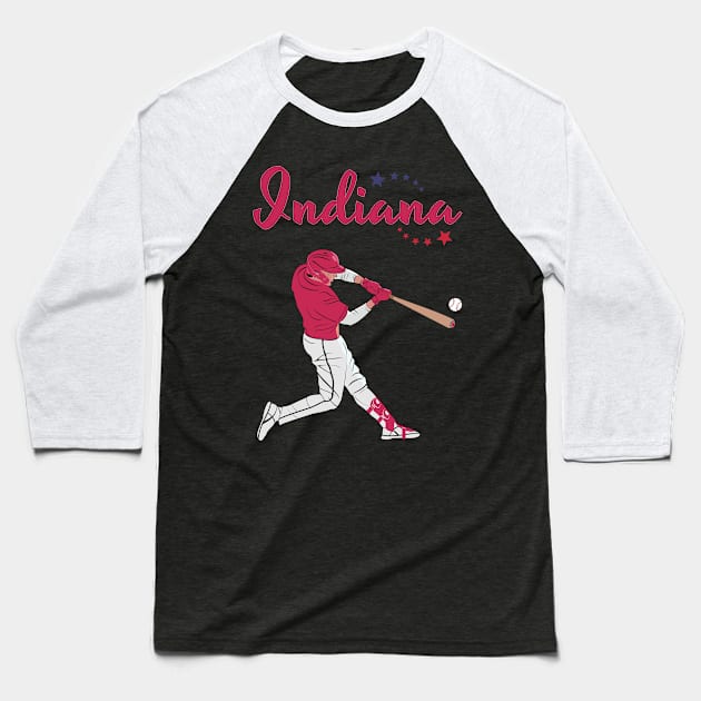 Indiana USA Baseball Baseball T-Shirt by VISUALUV